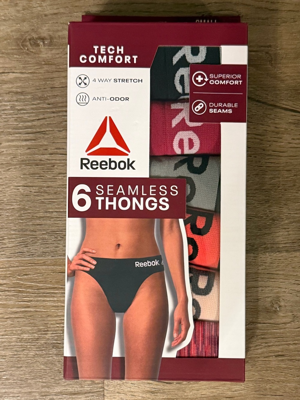 Reebok Women's 6-Pack Seamless Thong Underwear